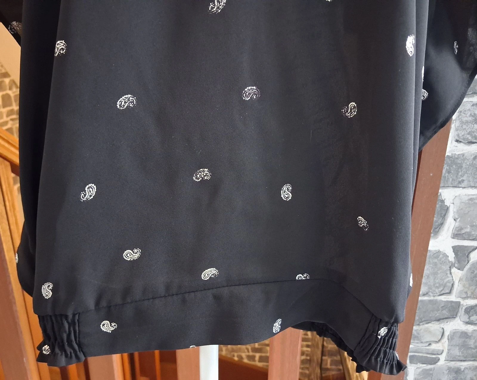Black blouse with silver collar and patterns – photo 3
